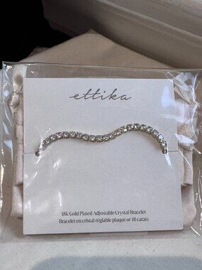 💛✨ Ettika 18K Gold-Plated Crystal Bracelet — New in Gift Pouch ✨💛